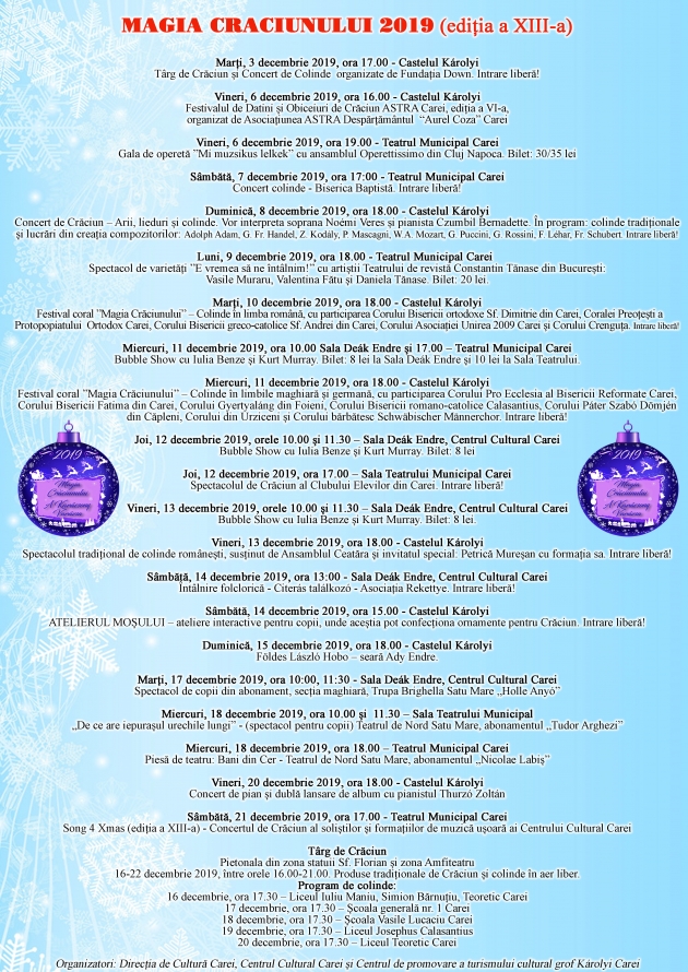 MAGIA CRĂCIUNULUI 2019 (ediția a XIII-a) MAGIA CRĂCIUNULUI 2019 (ediția a XIII-a)