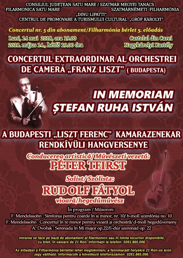 Concertul Filarmonicii Dinu Lipatti din Satu Mare la Castelul Károlyi Concertul Filarmonicii Dinu Lipatti din Satu Mare la Castelul Károlyi