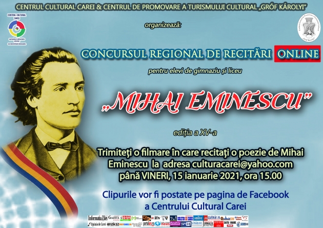 Concurs de recitări „Eminescu” online  Concurs de recitări „Eminescu” online