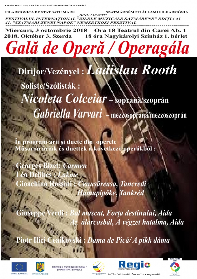 Arii și duete - primul concert din abonamentul Filarmonicii Dinu Lipatti Satu Mare Arii și duete - primul concert din abonamentul Filarmonicii Dinu Lipatti Satu Mare