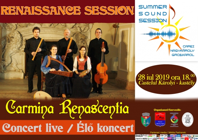 Al patrulea eveniment din cadrul Summer Sound Sessions - Concert de muzică veche cu formația Carmina Renascentia la Castelul din Carei