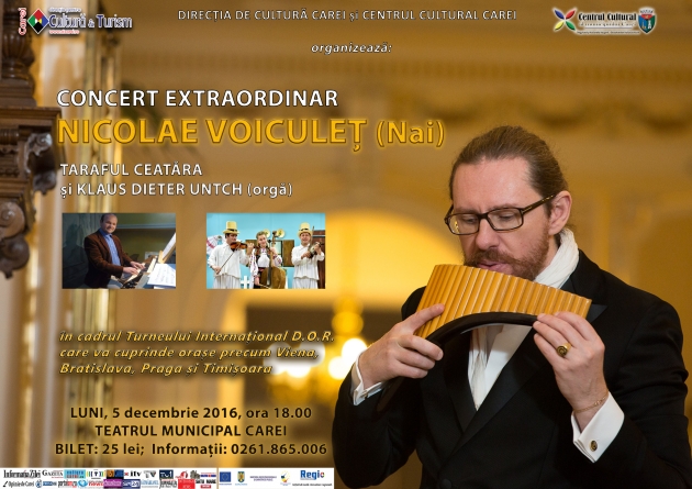 Concert extraordinar de nai cu Nicolae Voiculeț și Taraful Ceatăra Concert extraordinar de nai cu Nicolae Voiculeț și Taraful Ceatăra