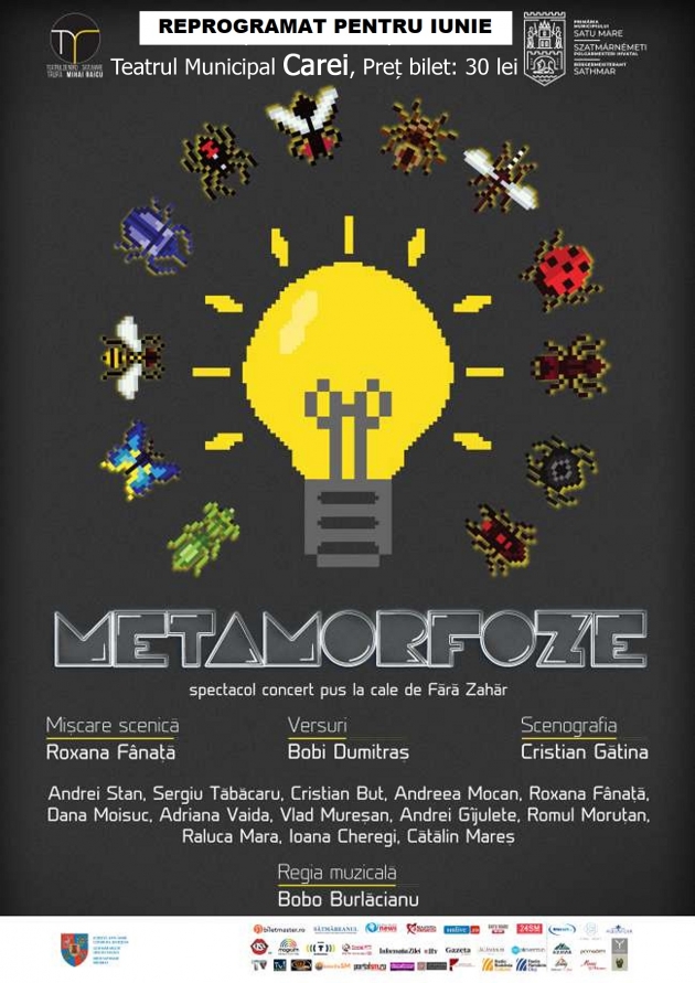 Spectacol concert „Metamorfoze” - reprogramat pentru luna iunie Spectacol concert „Metamorfoze” - reprogramat pentru luna iunie
